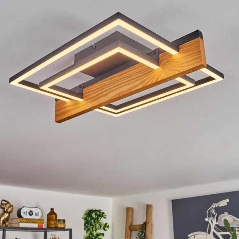 Pompu Plafonnier LED Écru, Noir, 1 lumière