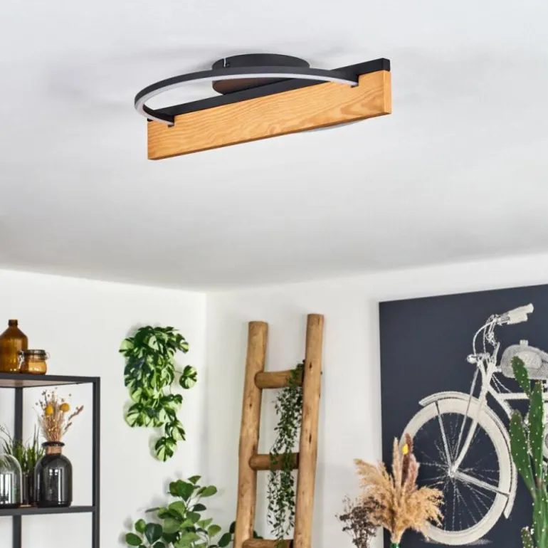 Pompu Plafonnier LED Écru, Noir, 1 lumière