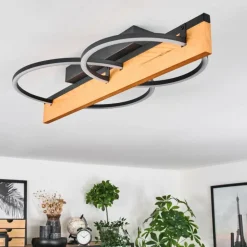 Pompu Plafonnier LED Écru, Noir, 1 lumière
