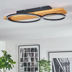 Pompu Plafonnier LED Écru, Noir, 1 lumière