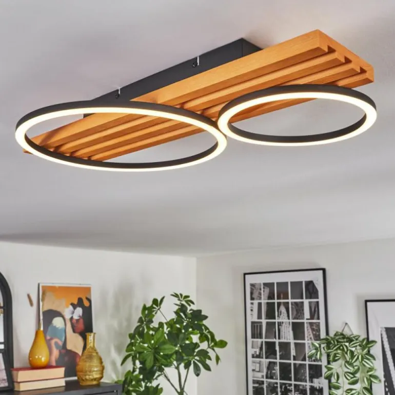 Pompu Plafonnier LED Écru, Noir, 1 lumière