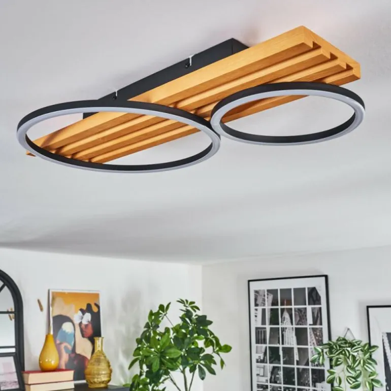 Pompu Plafonnier LED Écru, Noir, 1 lumière