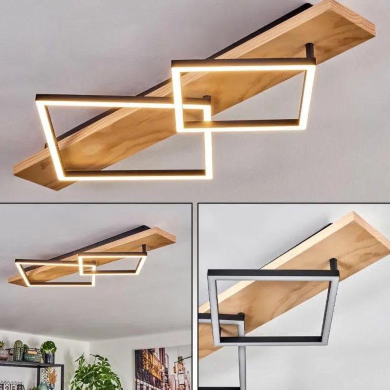 Pompu Plafonnier LED Écru, Noir, 1 lumière