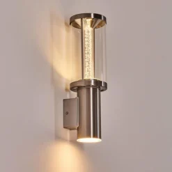 Popoyan Lampe murale d´extérieur, Applique murale LED Nickel mat, 2 lumières