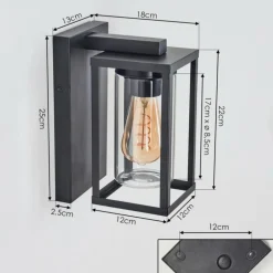 Portalis Lampe murale d´extérieur Noir, 1 lumière