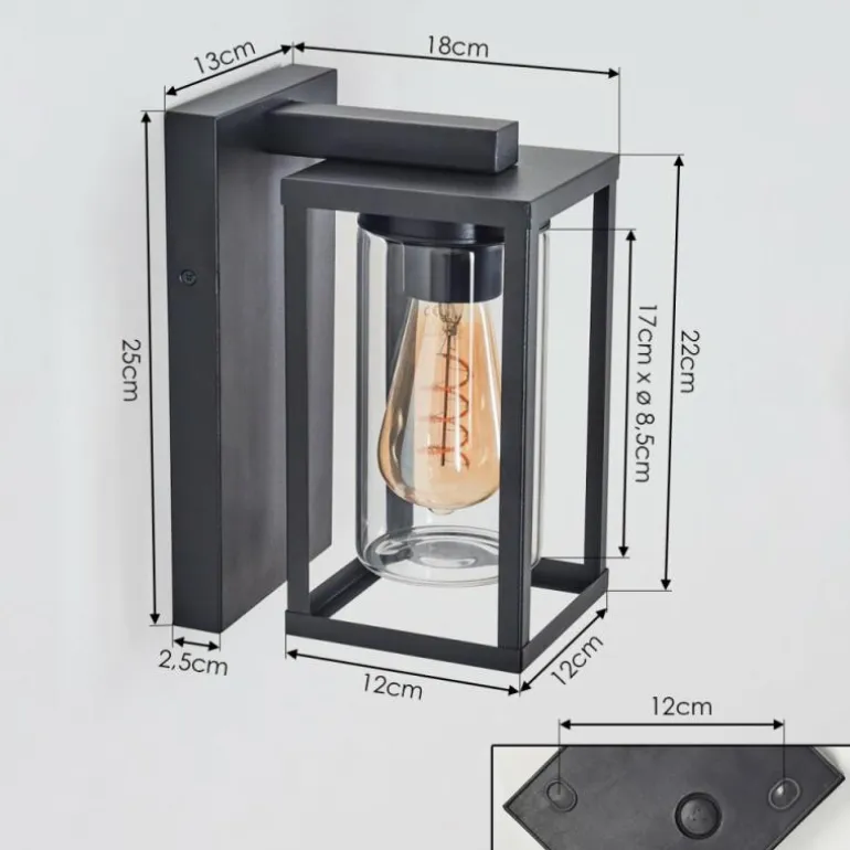 Portalis Lampe murale d´extérieur Noir, 1 lumière