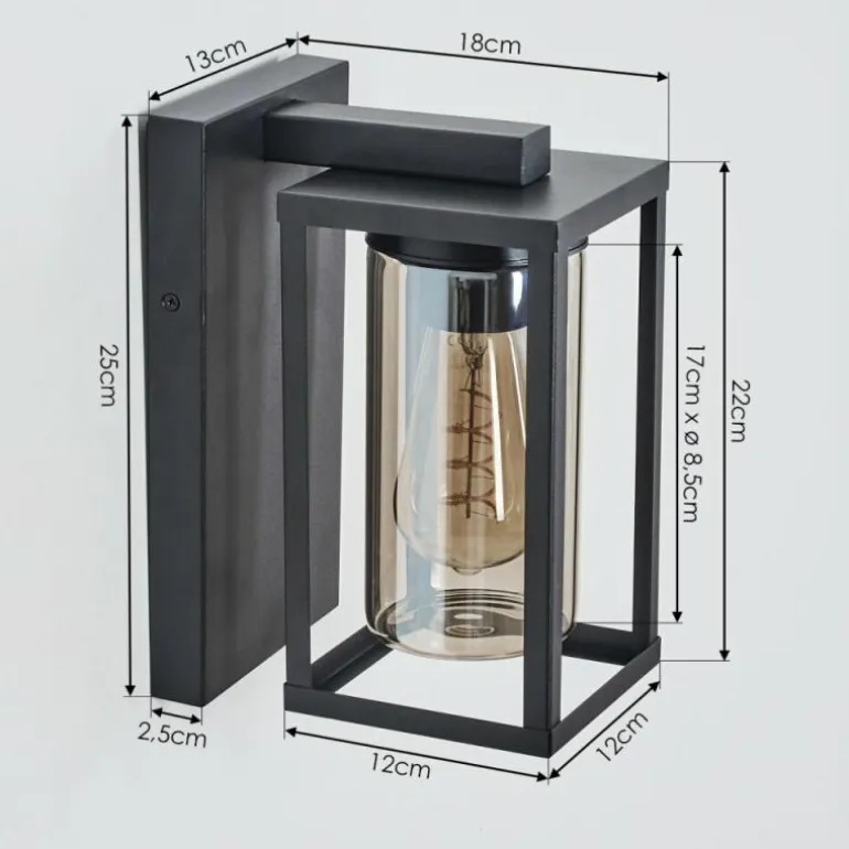 Portalis Lampe murale d´extérieur Noir, 1 lumière