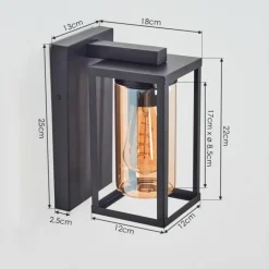 Portalis Lampe murale d´extérieur Noir, 1 lumière