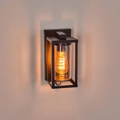Portalis Lampe murale d´extérieur Noir, 1 lumière, Détecteur de mouvement