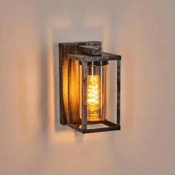 Portalis Lampe murale d´extérieur Noir, Argenté, 1 lumière, Détecteur de mouvement