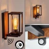 Portalis Lampe murale d´extérieur Brun, Couleur bois, Noir, 1 lumière, Détecteur de mouvement