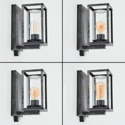 Portalis Lampe murale d´extérieur Noir, Argenté, 1 lumière, Détecteur de mouvement