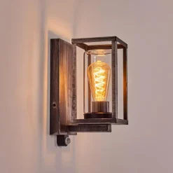 Portalis Lampe murale d´extérieur Noir, Argenté, 1 lumière, Détecteur de mouvement