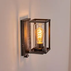 Portalis Lampe murale d´extérieur Noir, Argenté, 1 lumière, Détecteur de mouvement