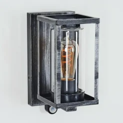 Portalis Lampe murale d´extérieur Noir, Argenté, 1 lumière, Détecteur de mouvement