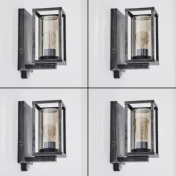 Portalis Lampe murale d´extérieur Noir, Argenté, 1 lumière, Détecteur de mouvement