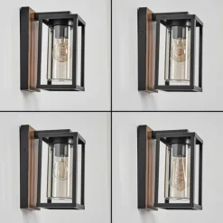 Portalis Lampe murale d´extérieur Brun, Couleur bois, Noir, 1 lumière