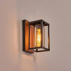 Portalis Lampe murale d´extérieur Brun, Couleur bois, Noir, 1 lumière