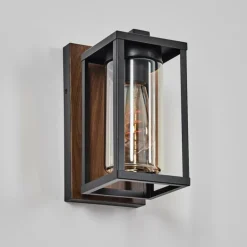 Portalis Lampe murale d´extérieur Brun, Couleur bois, Noir, 1 lumière