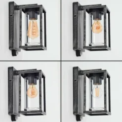 Portalis Lampe murale d´extérieur Noir, Argenté, 1 lumière, Détecteur de mouvement