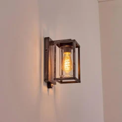Portalis Lampe murale d´extérieur Noir, Argenté, 1 lumière, Détecteur de mouvement