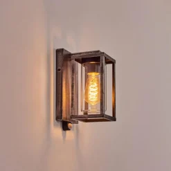 Portalis Lampe murale d´extérieur Noir, Argenté, 1 lumière, Détecteur de mouvement