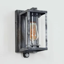 Portalis Lampe murale d´extérieur Noir, Argenté, 1 lumière, Détecteur de mouvement