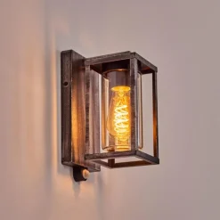 Portalis Lampe murale d´extérieur Noir, Argenté, 1 lumière, Détecteur de mouvement
