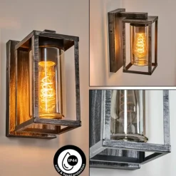 Portalis Lampe murale d´extérieur Noir, Argenté, 1 lumière