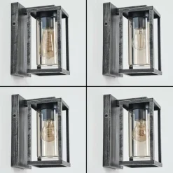 Portalis Lampe murale d´extérieur Noir, Argenté, 1 lumière