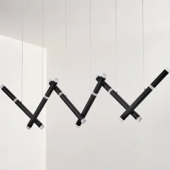 Pousseline Suspension, Suspension LED Noir, 1 lumière