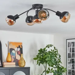 Qaran Plafonnier Noir, 5 lumières