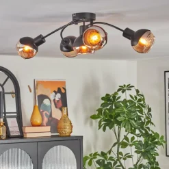 Qaran Plafonnier Noir, 5 lumières