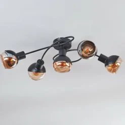 Qaran Plafonnier Noir, 5 lumières