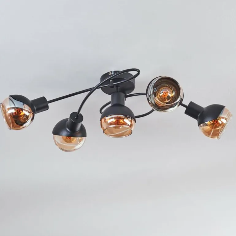 Qaran Plafonnier Noir, 5 lumières