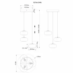 Quintara Suspension Luminaires Globo Lighting LED Nickel mat, 1 lumière