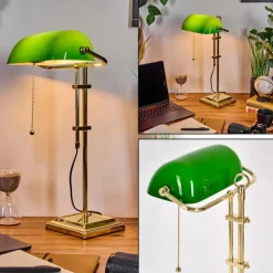 Ragaz Lampe de banquier, Lampe de bureau, Lampe à poser Laiton, 1 lumière