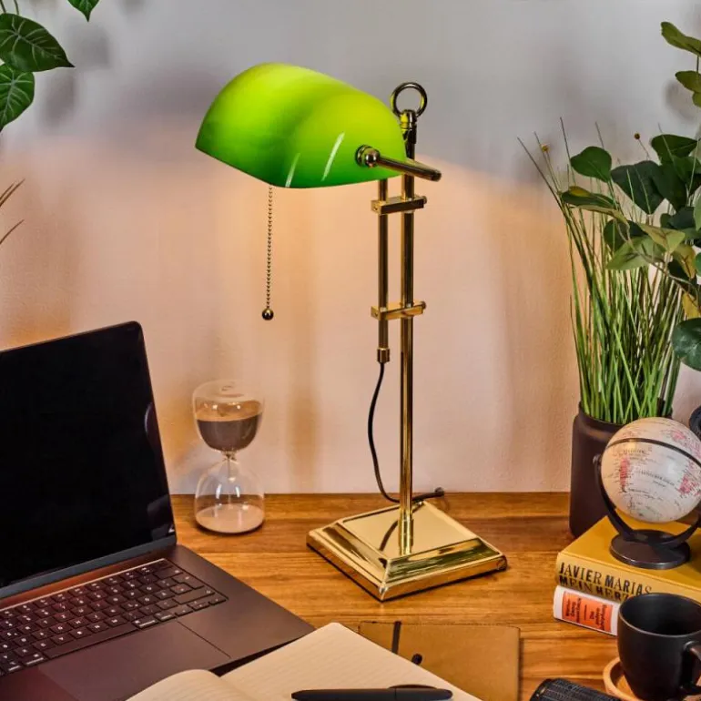 Ragaz Lampe de banquier, Lampe de bureau, Lampe à poser Laiton, 1 lumière