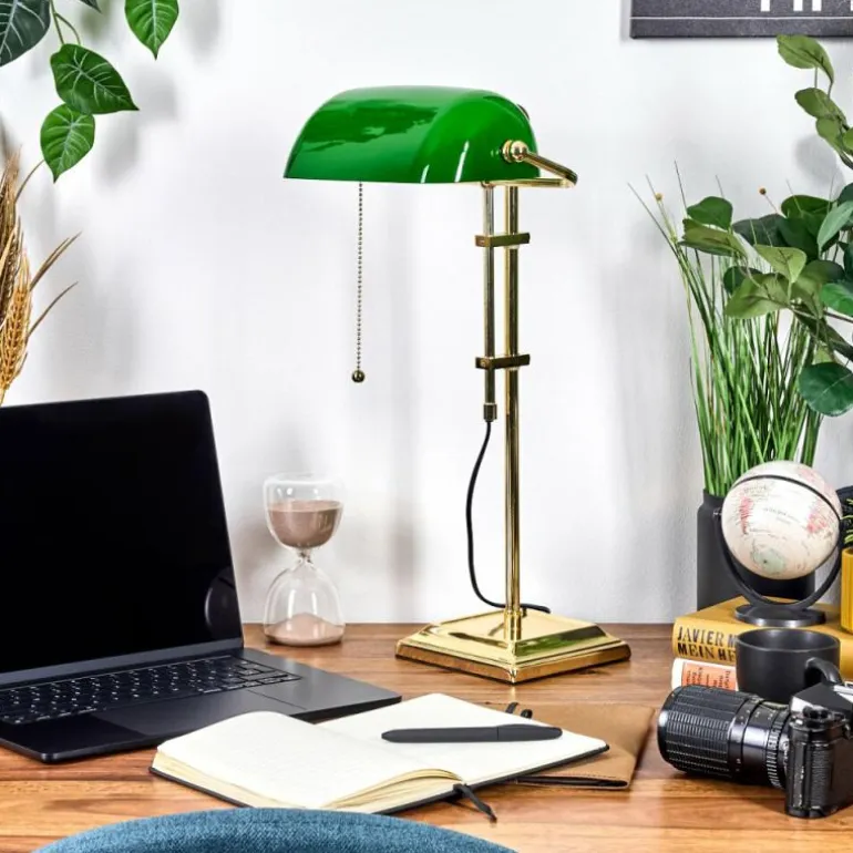 Ragaz Lampe de banquier, Lampe de bureau, Lampe à poser Laiton, 1 lumière