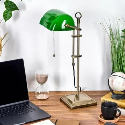 Ragaz Lampe de banquier, Lampe de bureau, Lampe à poser Vieux laiton, 1 lumière