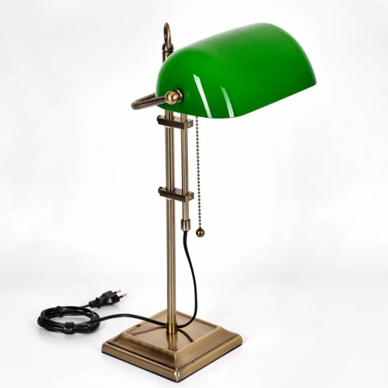 Ragaz Lampe de banquier, Lampe de bureau, Lampe à poser Vieux laiton, 1 lumière