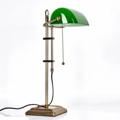 Ragaz Lampe de banquier, Lampe de bureau, Lampe à poser Vieux laiton, 1 lumière