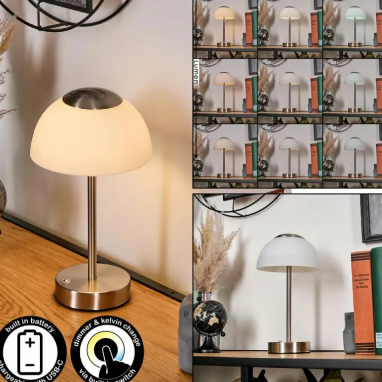Rands Lampe à poser LED Nickel mat, 1 lumière
