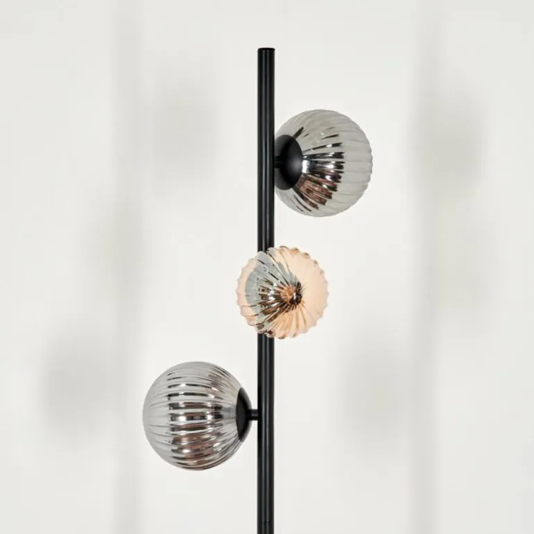 Remaisnil Lampadaire Ambre, Fumé, 3 lumières