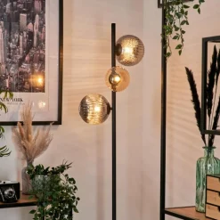 Remaisnil Lampadaire Ambre, Fumé, 3 lumières