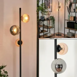 Remaisnil Lampadaire Ambre, Fumé, 3 lumières