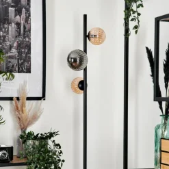 Remaisnil Lampadaire Ambre, Fumé, 3 lumières