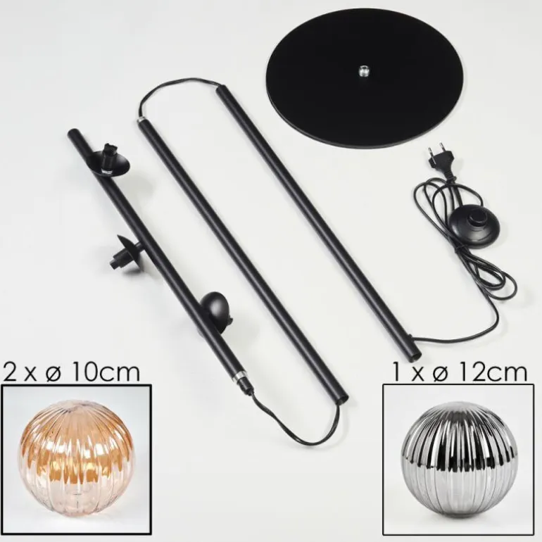 Remaisnil Lampadaire Ambre, Fumé, 3 lumières
