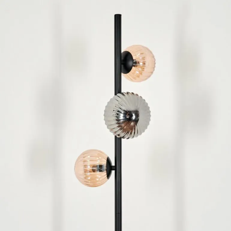 Remaisnil Lampadaire Ambre, Fumé, 3 lumières