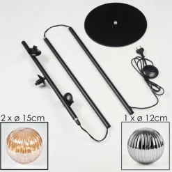 Remaisnil Lampadaire Noir, 3 lumières